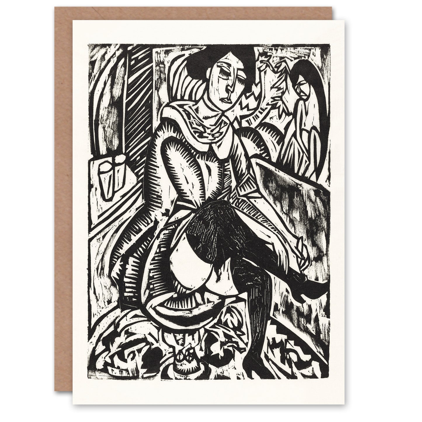 Ernst Ludwig Kirchner Art Card Woman Tying Her Shoe