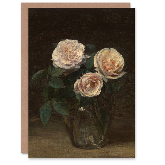 Henri Fantin Latour Art Card Still Life with Roses in Vase