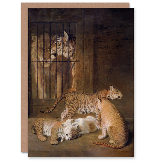 Jacques Laurent Agasse Art Card Whelps Lion and Tigress