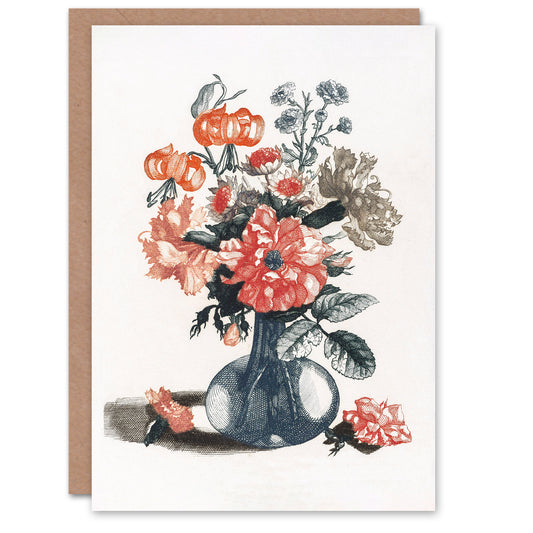 Johan Teyler Art Card Flower Bouquet in a Vase Still Life