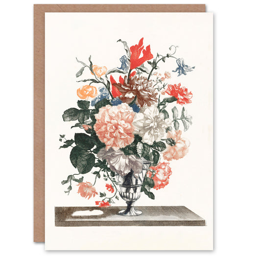 Johan Teyler Art Card Flower Bouquet In A Glass Vase