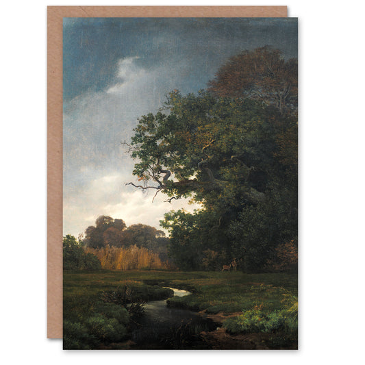 Johan Thomas Lundbye Art Card Landscape With Gray Weather