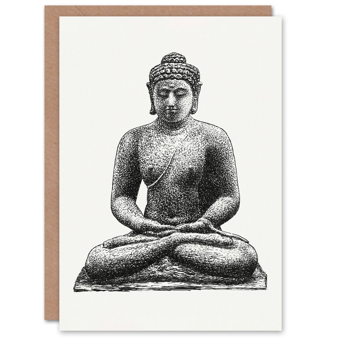 Leo Gestel Art Card Buddha On The Borobudur Drawing