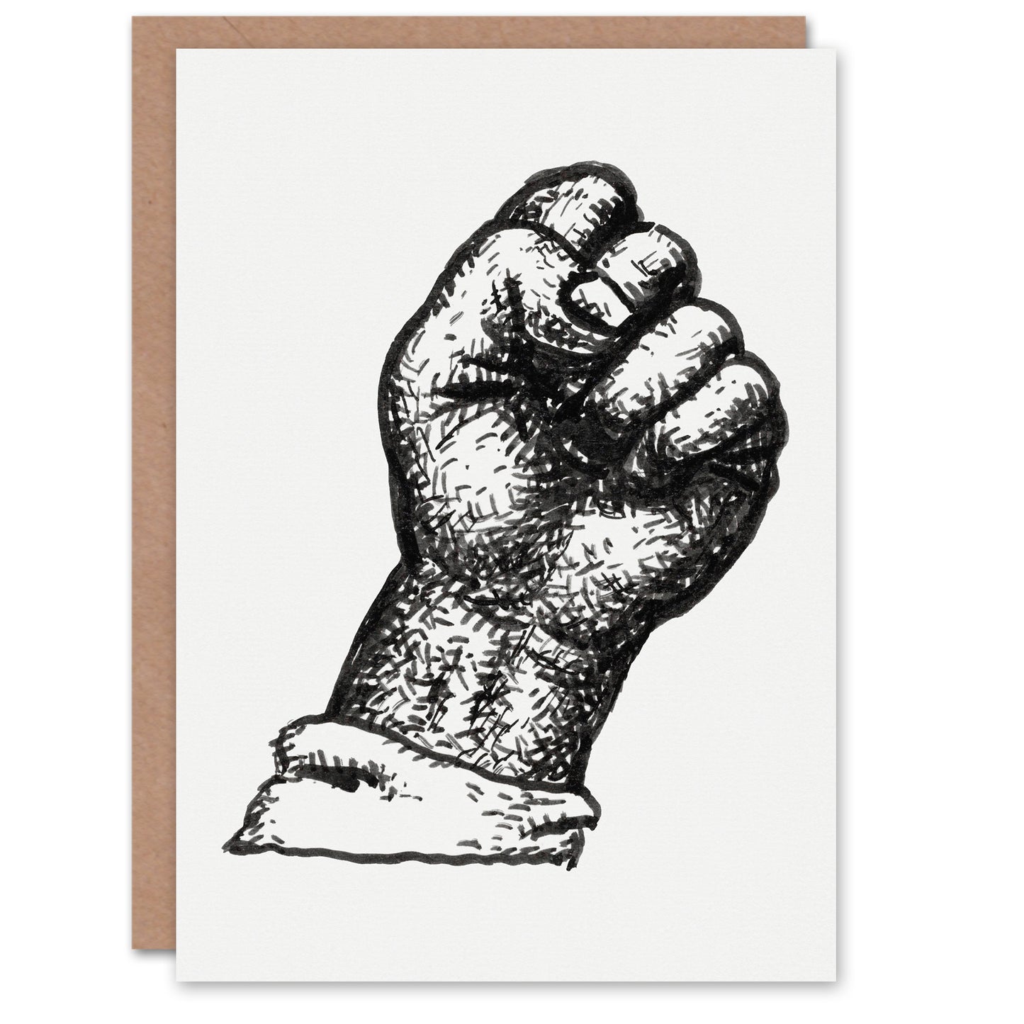 Leo Gestel Art Card Clenched Fist Black and White Drawing