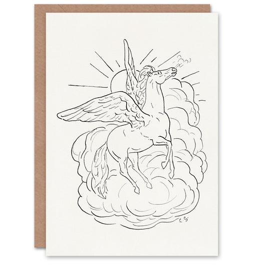 Leo Gestel Art Card Pegasus Flies In Front Of A Cloud