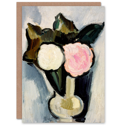 Marsden Hartley Art Card Pink and White Flowers in a Vase