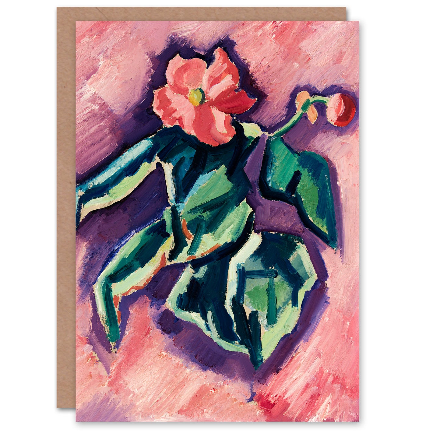 Marsden Hartley Art Card Pink Begonias Abstract Painting