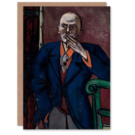 Max Beckmann Art Card 1950 Self Portrait With Cigarette