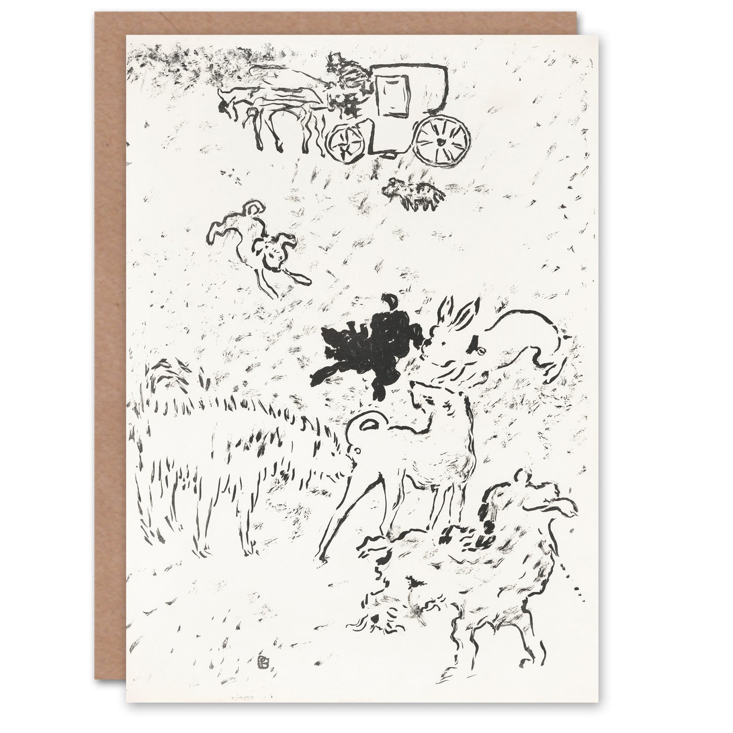 Pierre Bonnard Art Card The Dogs Art Nouveau Drawing