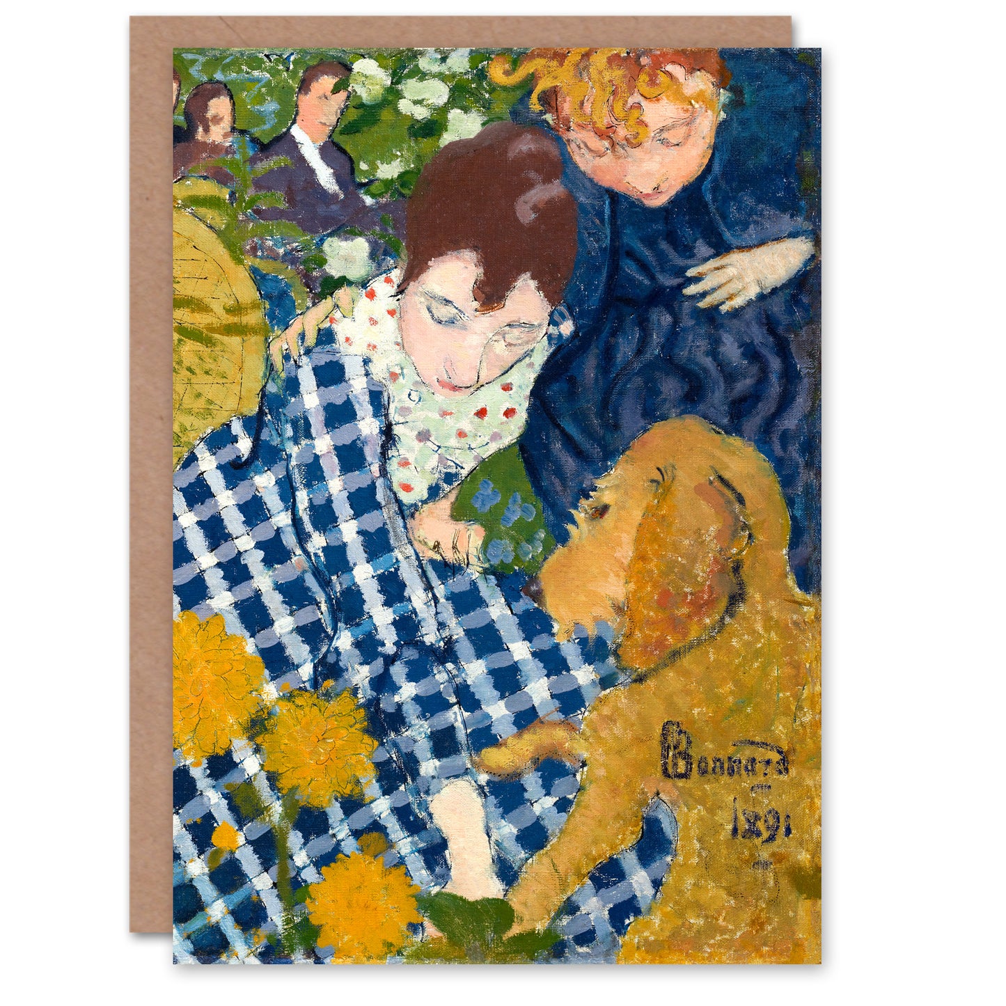 Pierre Bonnard Art Card Women with Dog Art Nouveau Painting