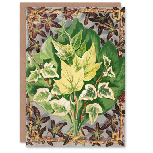 Shirley Hibberd Art Card Art Nouveau Ivy Leaves Painting