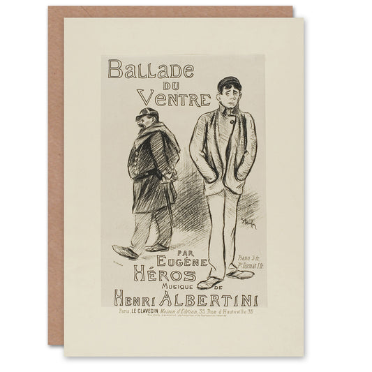 Theophile Steinlen Art Card Ballade du Ventre Theatre Poster
