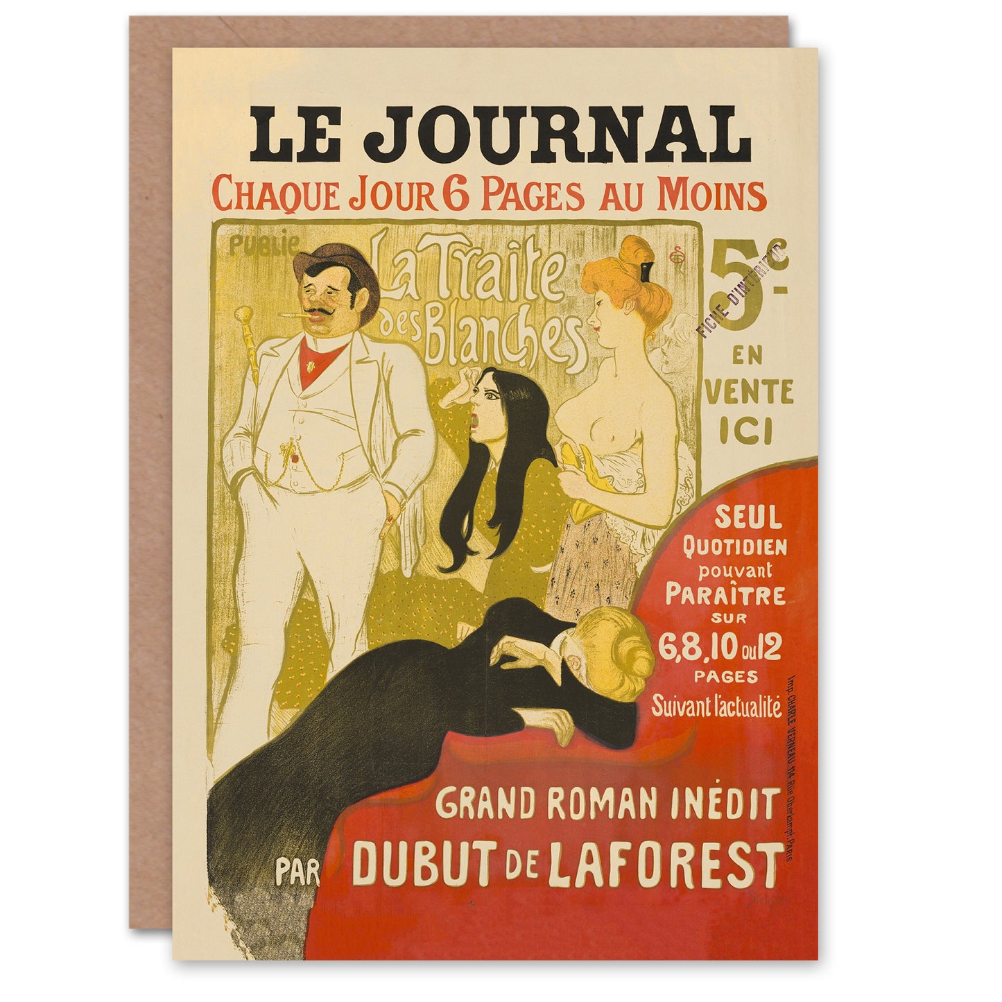 Steinlen Art Card Journal Vintage Newspaper Magazine Cover