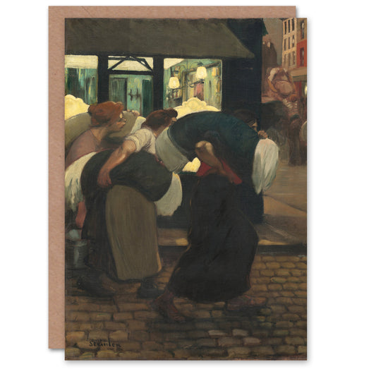 Theophile Steinlen Art Card The Laundresses Oil Painting