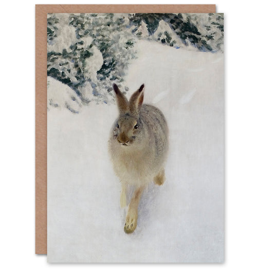 Bruno Liljefors Art Card Hare in Winter Landscape