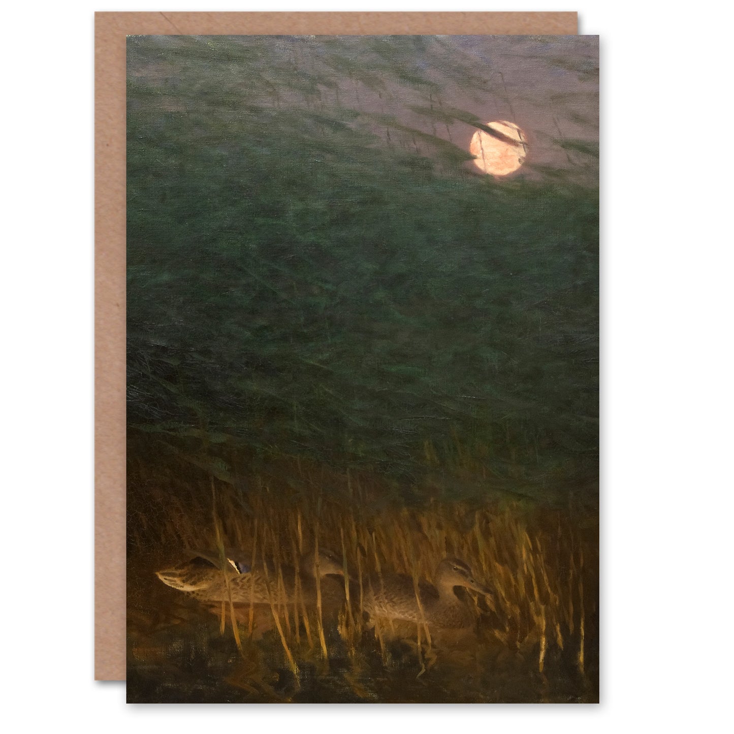 Bruno Liljefors Art Card Nocturnal Mood with Wild Ducks