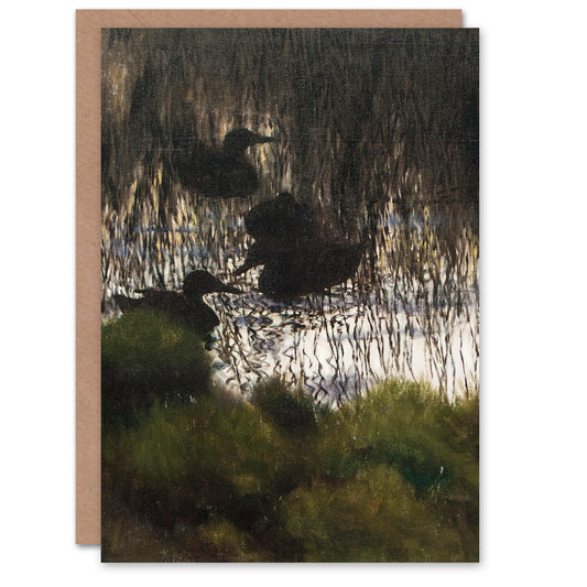 Bruno Liljefors Art Card Wild Ducks in Marshland Reeds