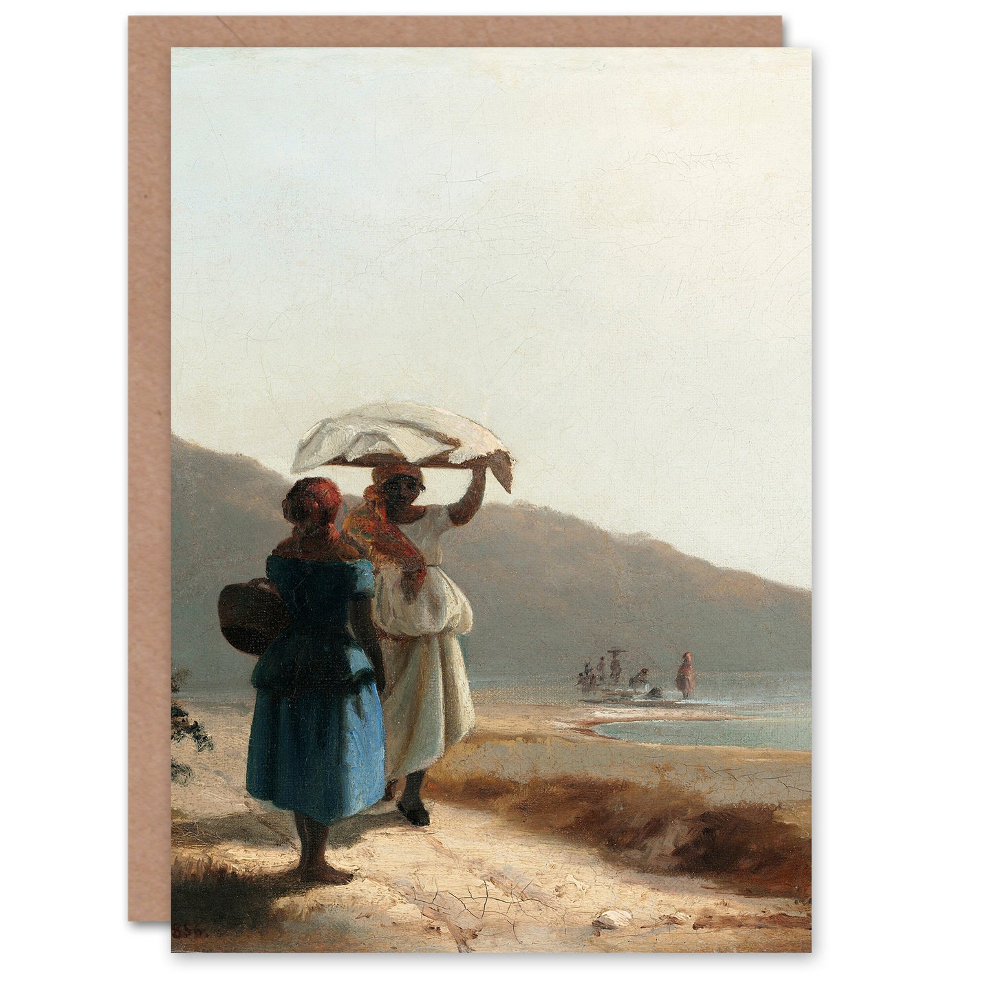 Camille Pissarro Art Card Two Women Chatting by the Sea