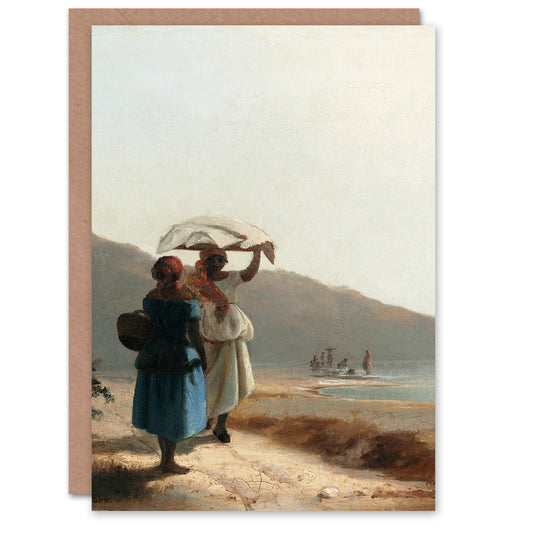 Camille Pissarro Art Card Two Women Chatting by the Sea