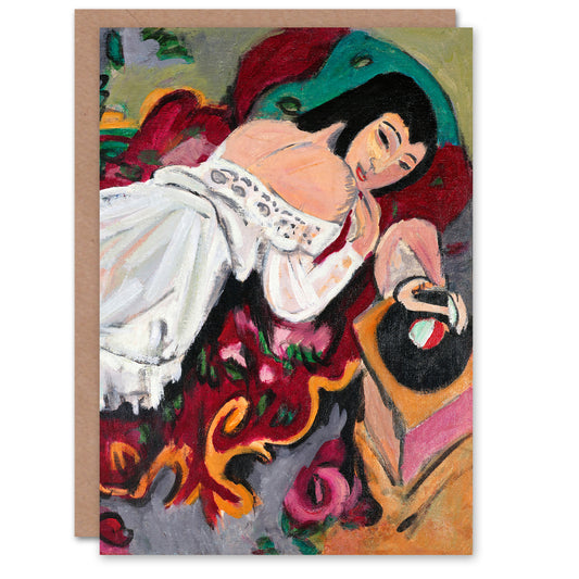 Ernst Ludwig Kirchner Art Card Girl in White Chemise