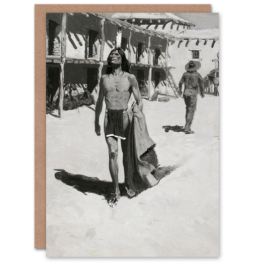 Frederic Remington Art Card Cheerful Looks Followed the Bat