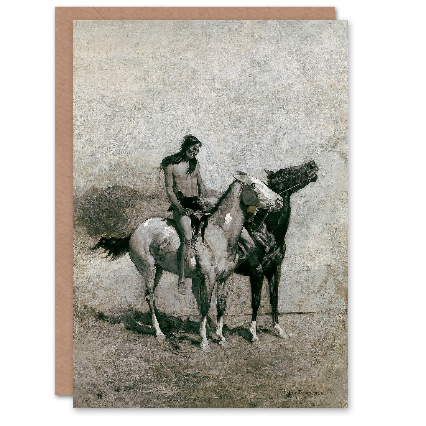 Remington Art Card Fire Eater With His Victim On A Pony