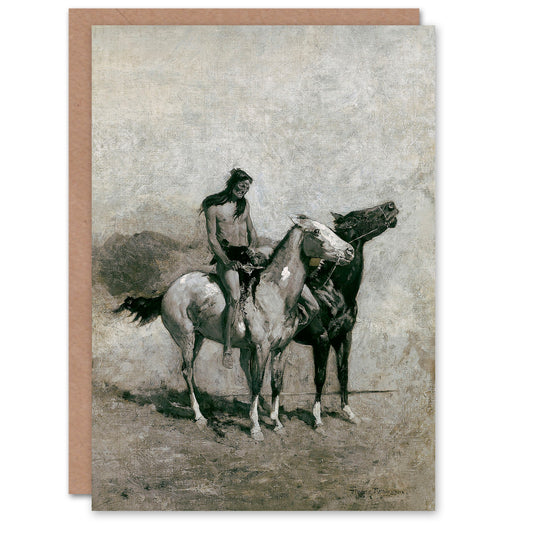 Remington Art Card Fire Eater With His Victim On A Pony