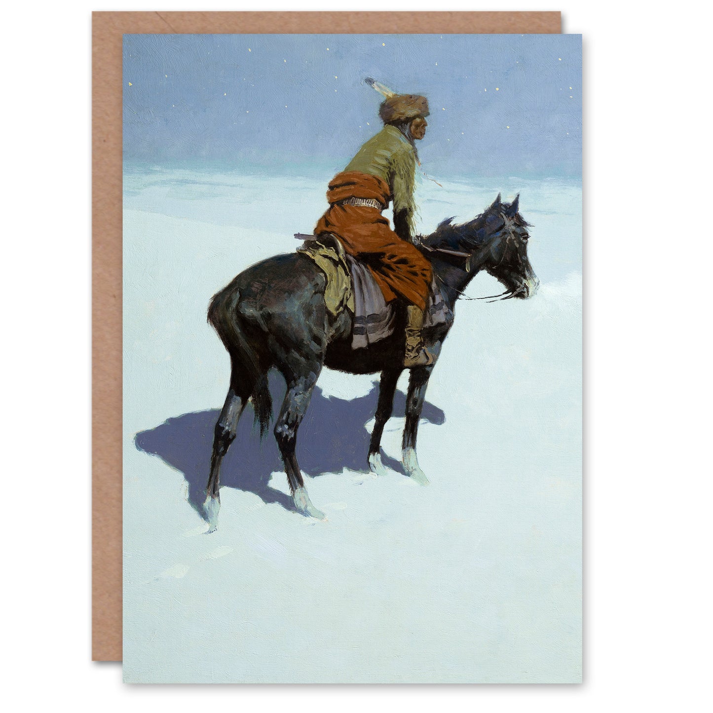 Frederic Remington Art Card Native American Scout on Horse