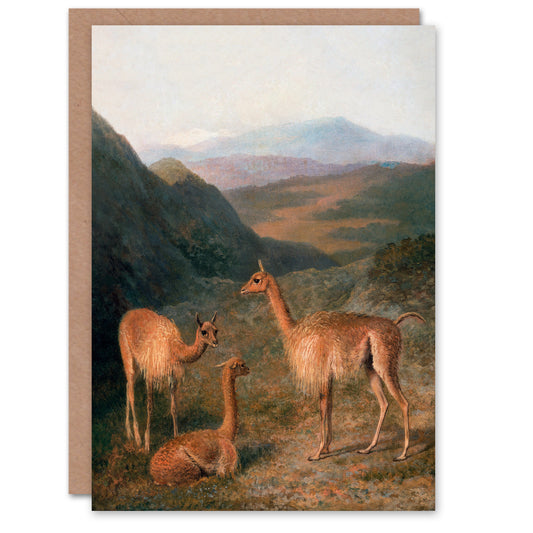 Jacques Laurent Agasse Art Card Vicunas in Mountain Landscape