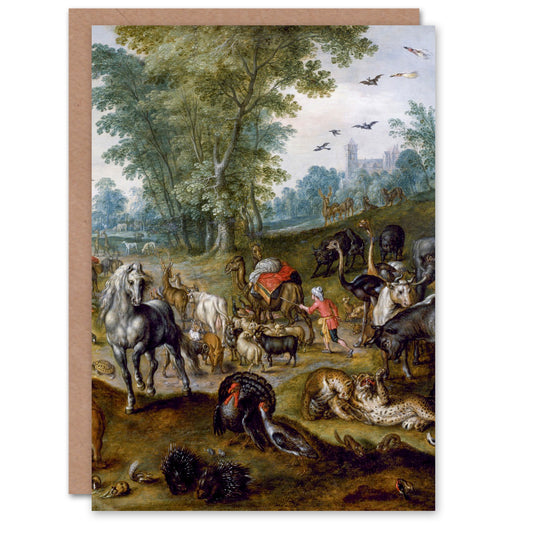 Jan Van Kessel Art Card Noahs Family and Animals Cropped Detail