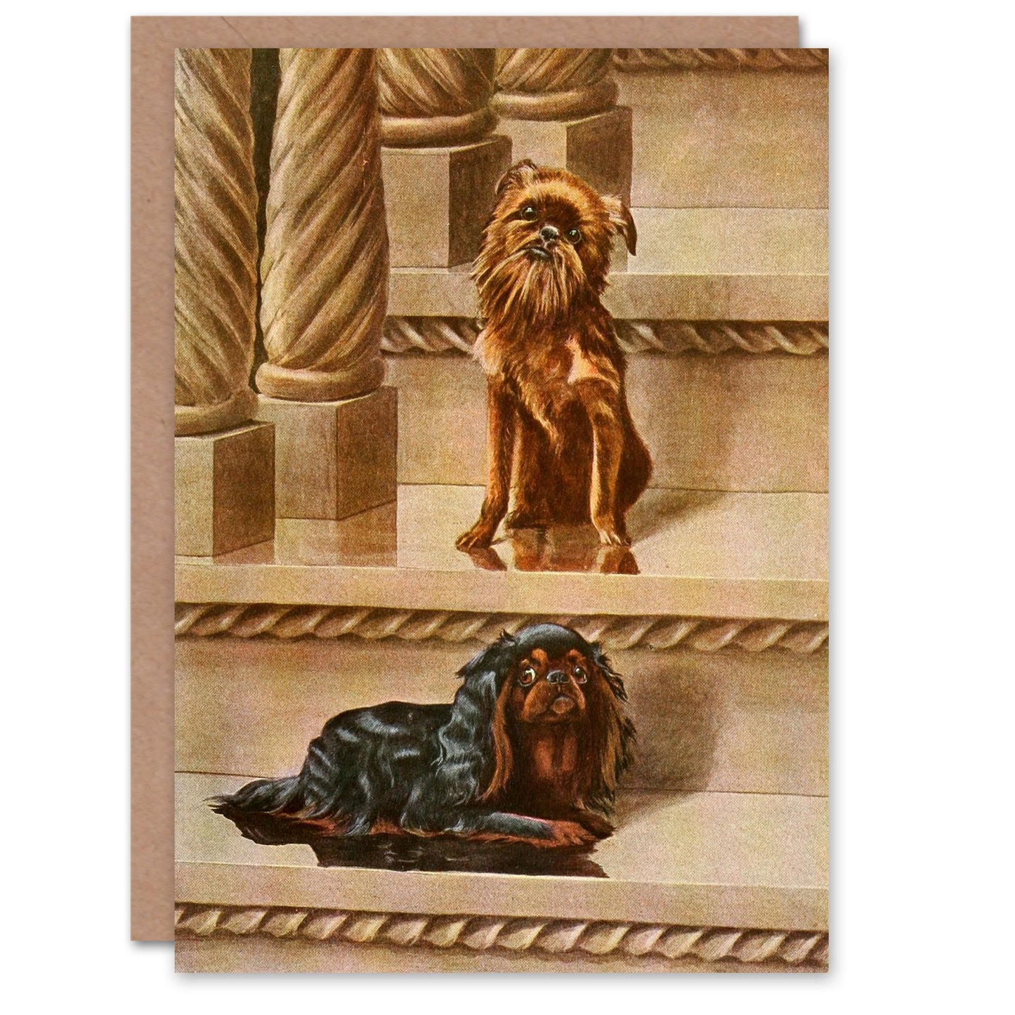 Book of Dogs Art Card King Charles Spaniel and Brussels Griffon