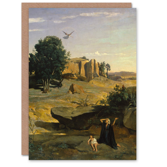 Camille Corot Hagar And Her Son in the Wilderness Art Greeting Card