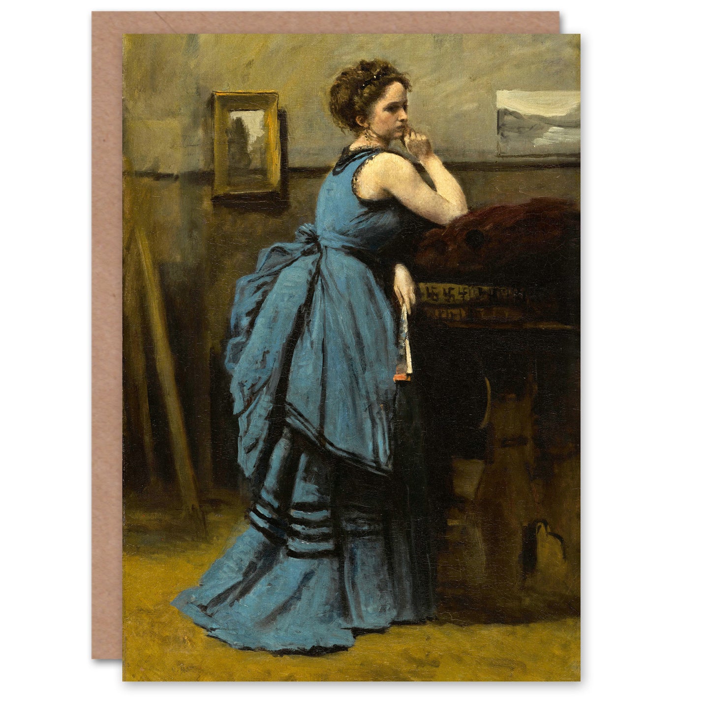 Camille Corot Lady in Blue La Dame en Bleu Art Greeting Card