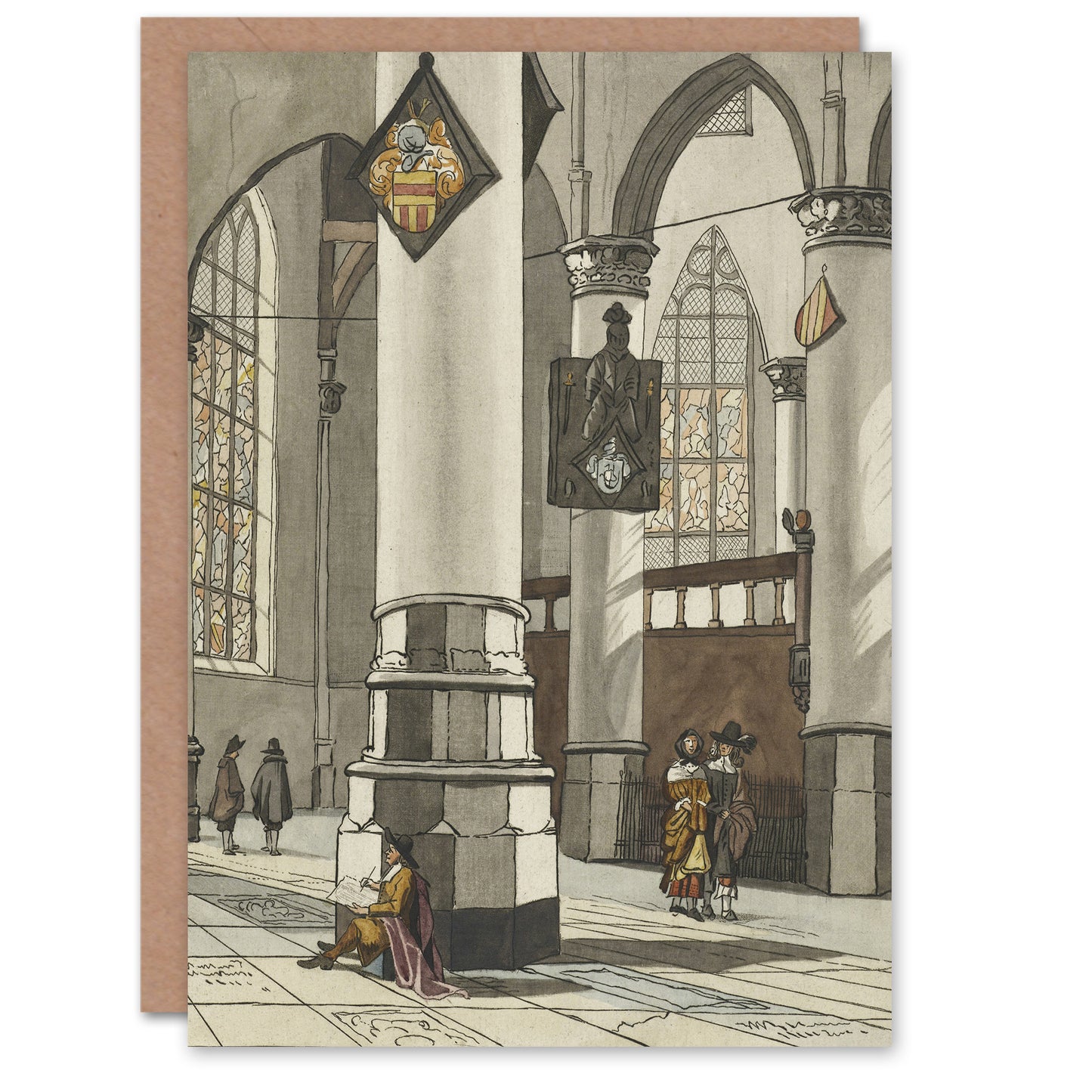 Cornelis Ploos van Amstel Gothic Church Interior Art Greeting Card