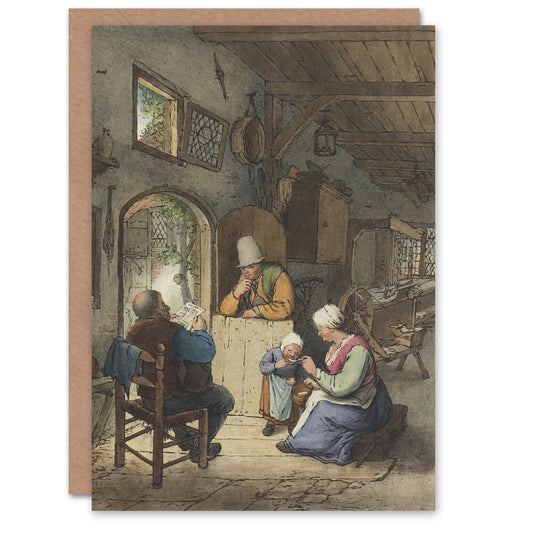 Cornelis Ploos van Amstel Newspaper Reader Art Greeting Card