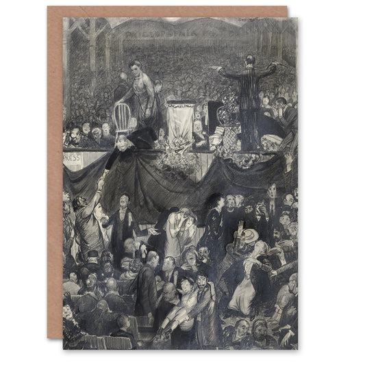 George Bellows The Sawdust Trail Pencil Drawing Art Greeting Card