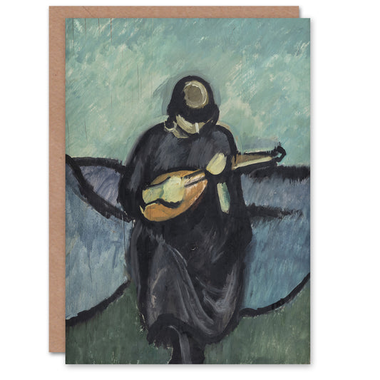Harald Giersing Mandolin Player Abstract Portrait Art Greeting Card
