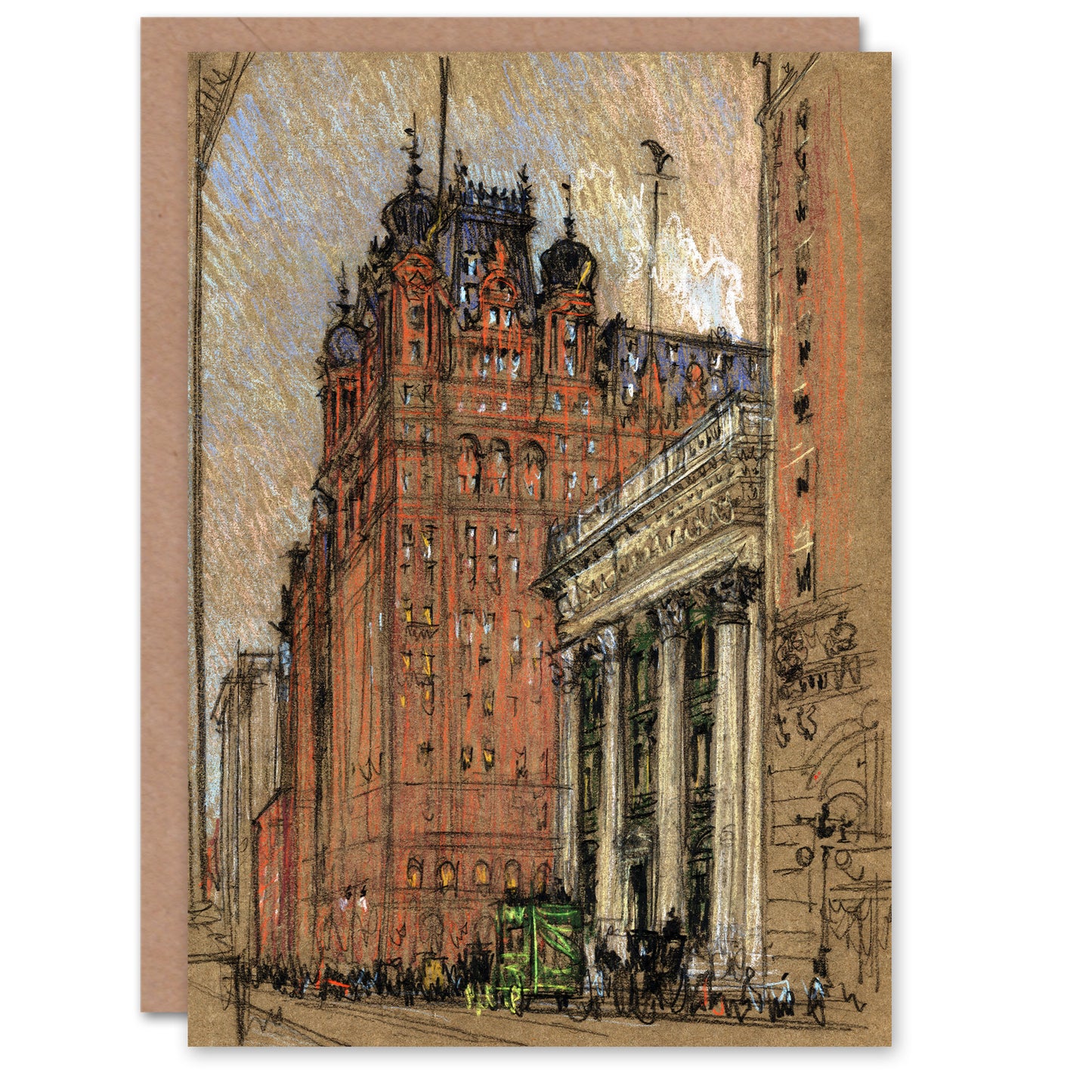 Joseph Pennell New York City Hotel Street View Art Greeting Card