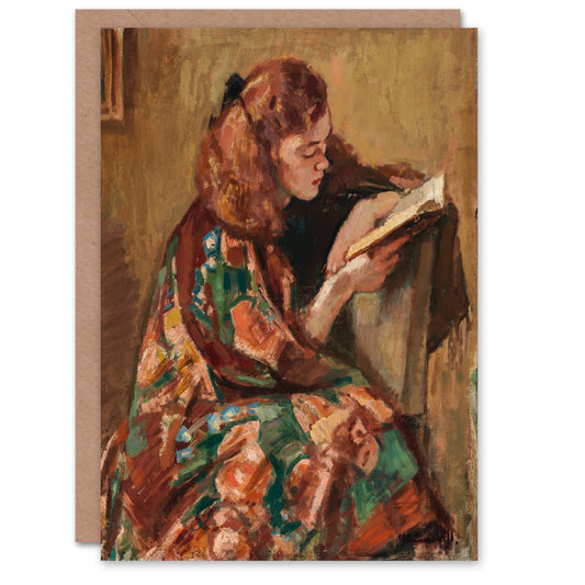 Magnus Enckell Portrait of a Girl Reading Art Greeting Card