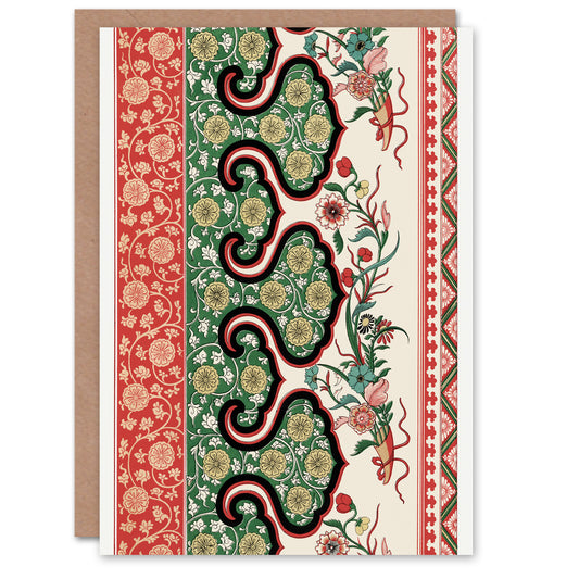 Owen Jones Ornamental Floral Motif Pattern Art Greeting Card