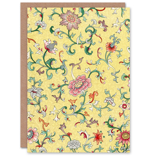 Owen Jones Vintage Chinese Flower Pattern Art Greeting Card
