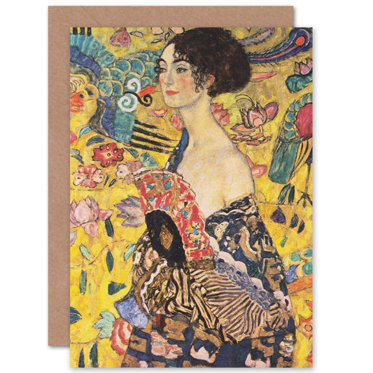 Klimt Lady With Fan Painting Fine Art Greeting Card