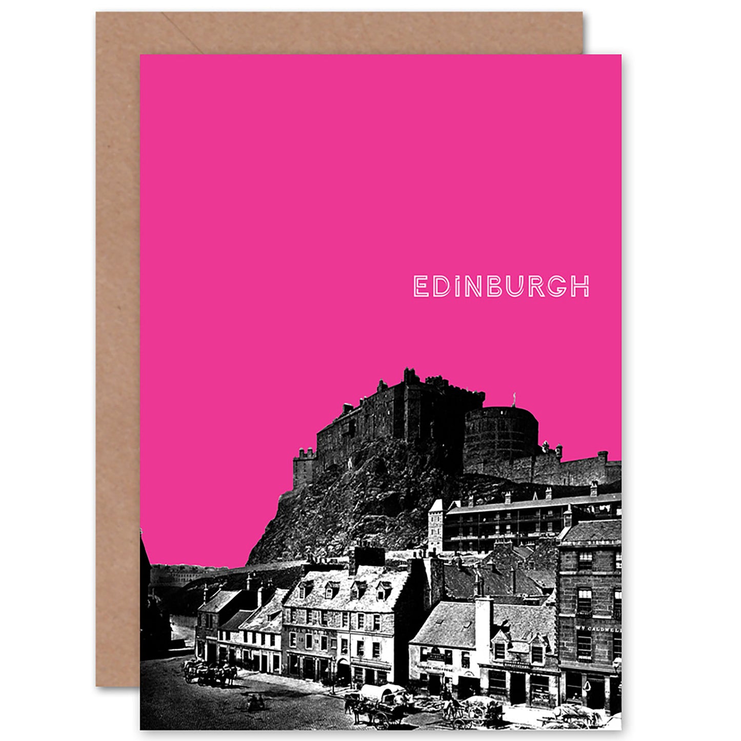 Grassmarket Edinburgh Pink Scottish Card