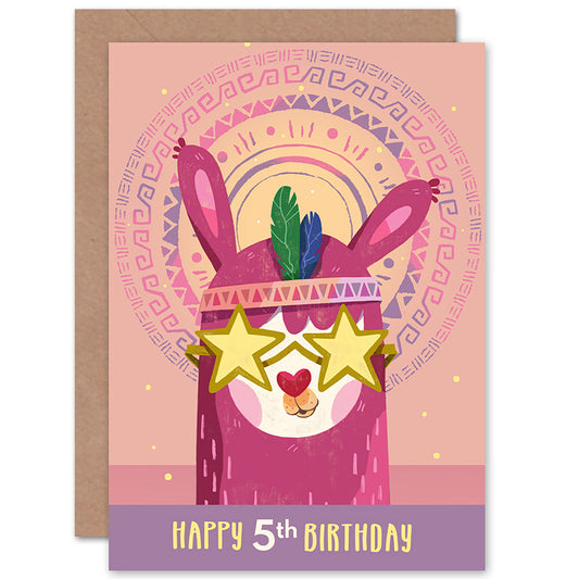 Llama Stars Birthday Card