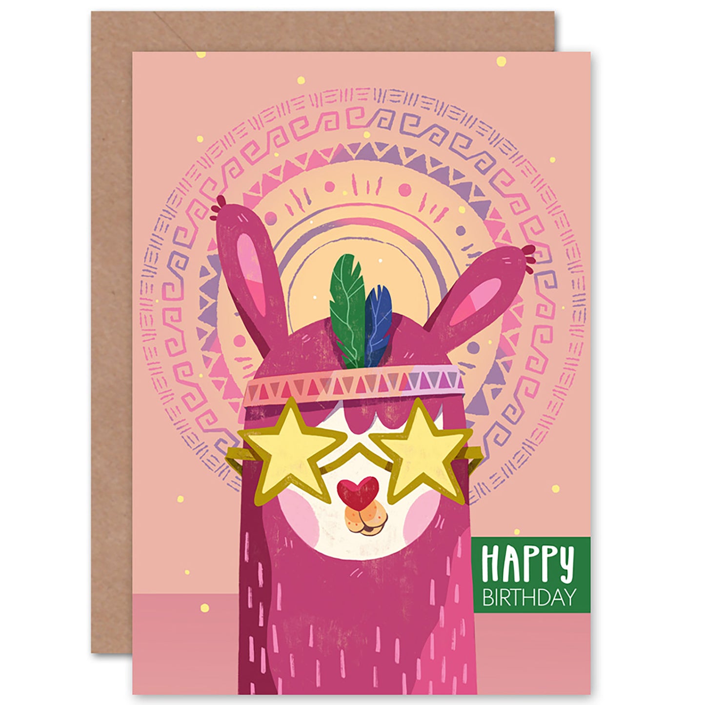 Llama Stars Girls Birthday Card