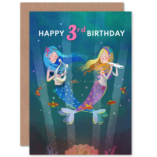 Mermaid Music Birthday Card