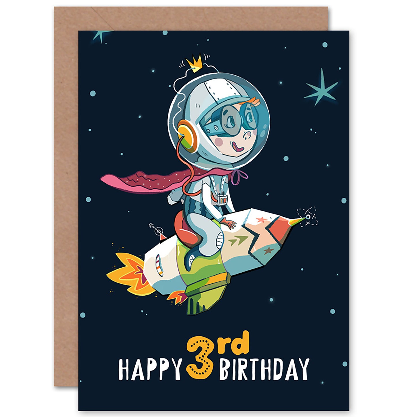 Space Rocket Astronaut Birthday Card