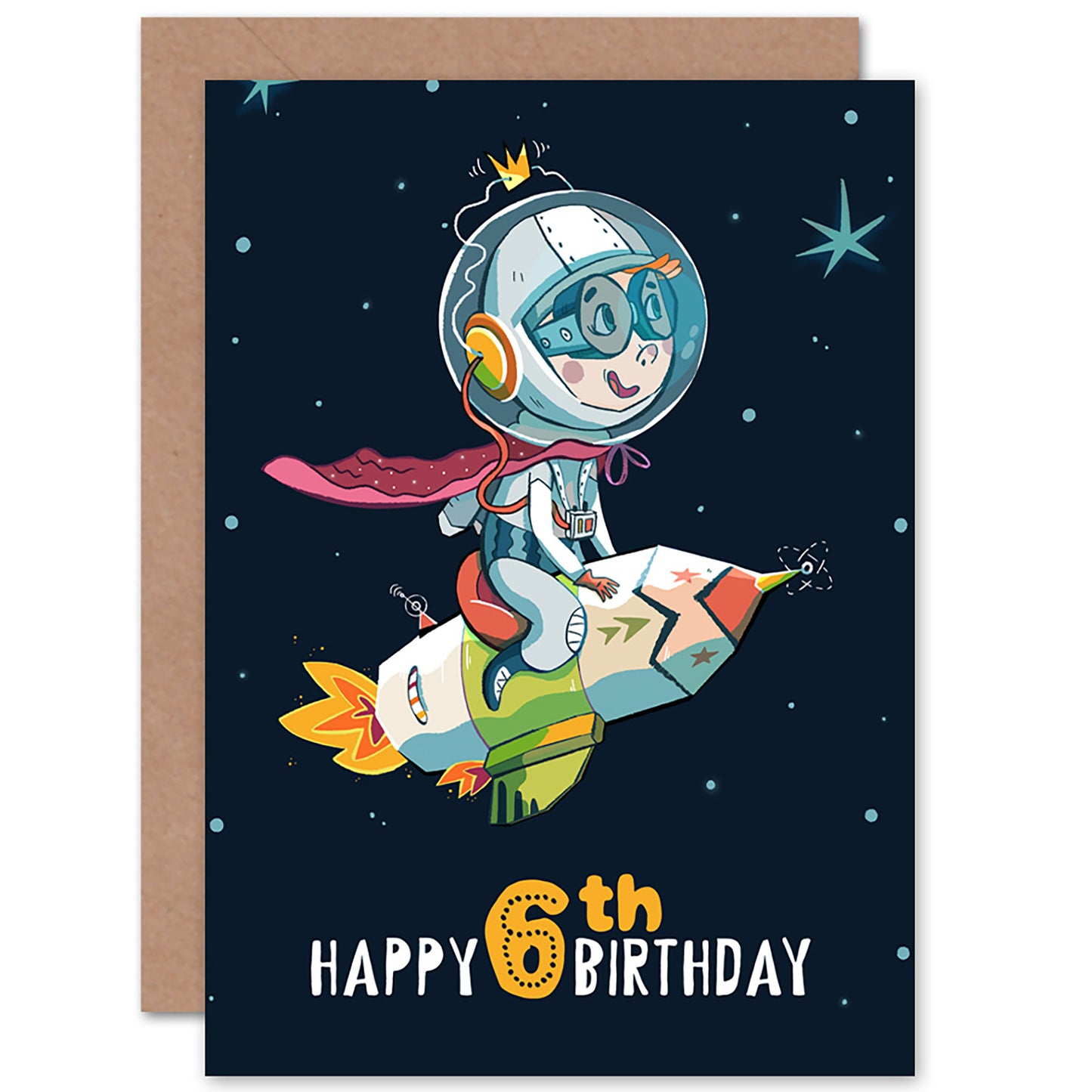 Space Rocket Astronaut Birthday Card