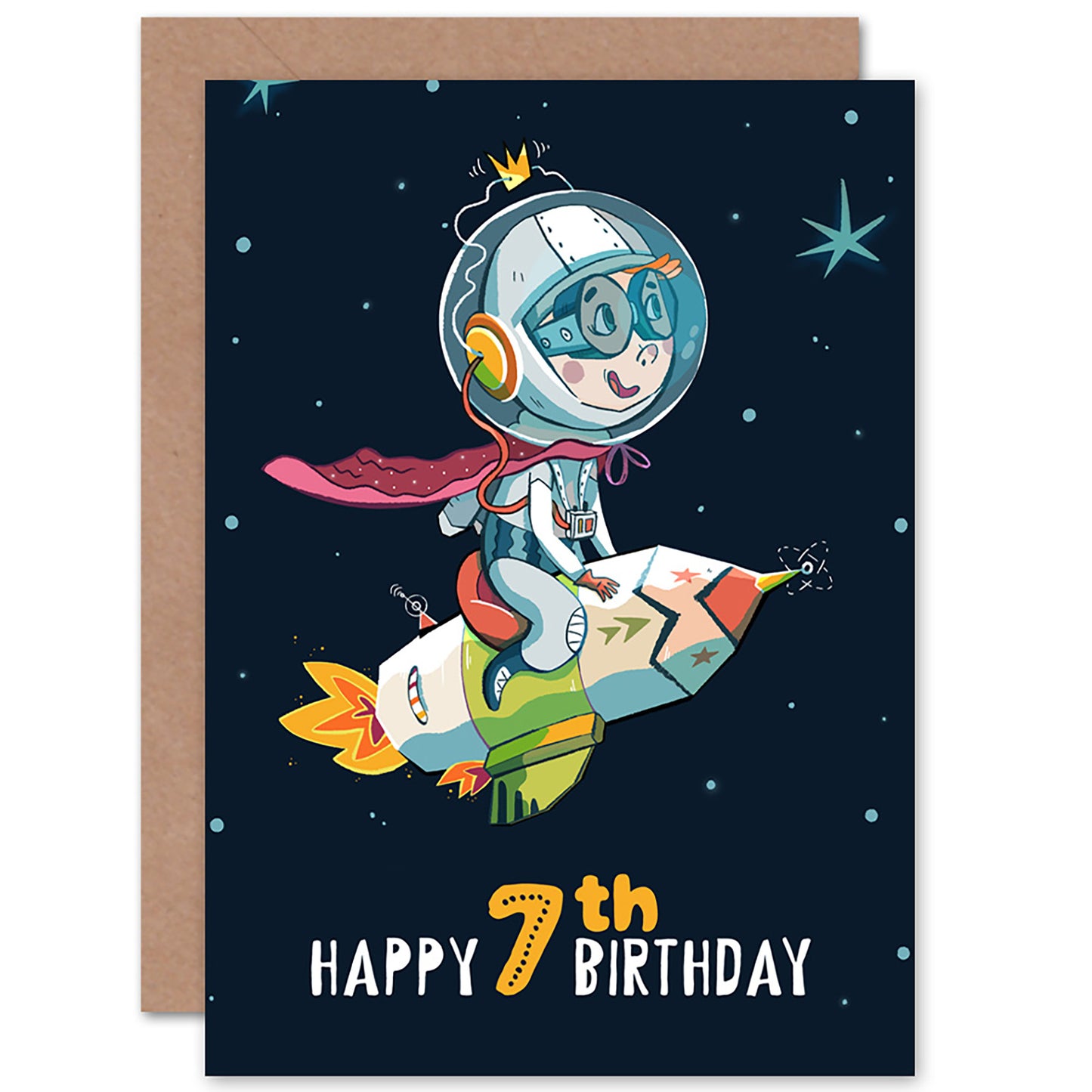 Space Rocket Astronaut Birthday Card
