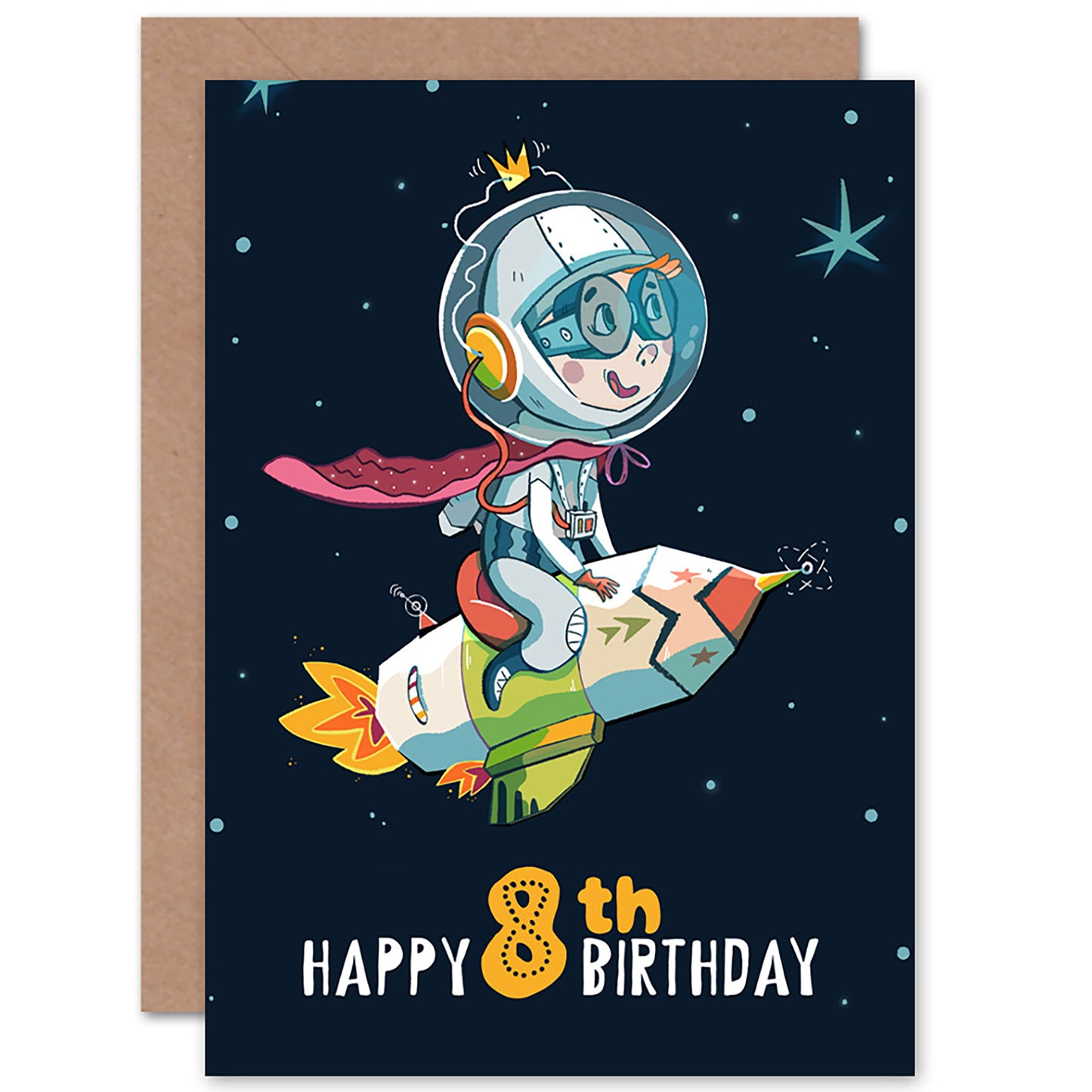 Space Rocket Astronaut Birthday Card